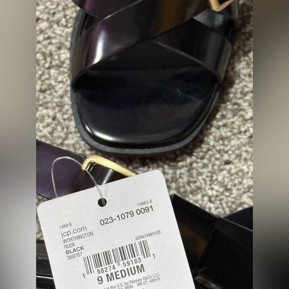 Worthington Women's 9M Glossy Black Heeled Sandals W/Memory Foam NWT - Picture 7 of 7